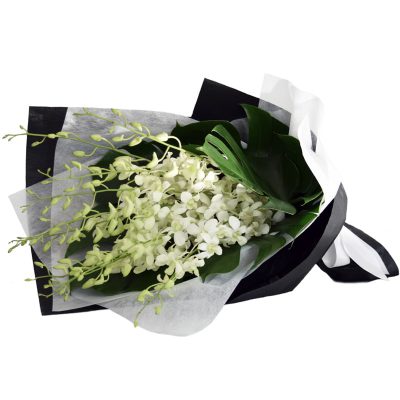 White Singapore orchid bouquet