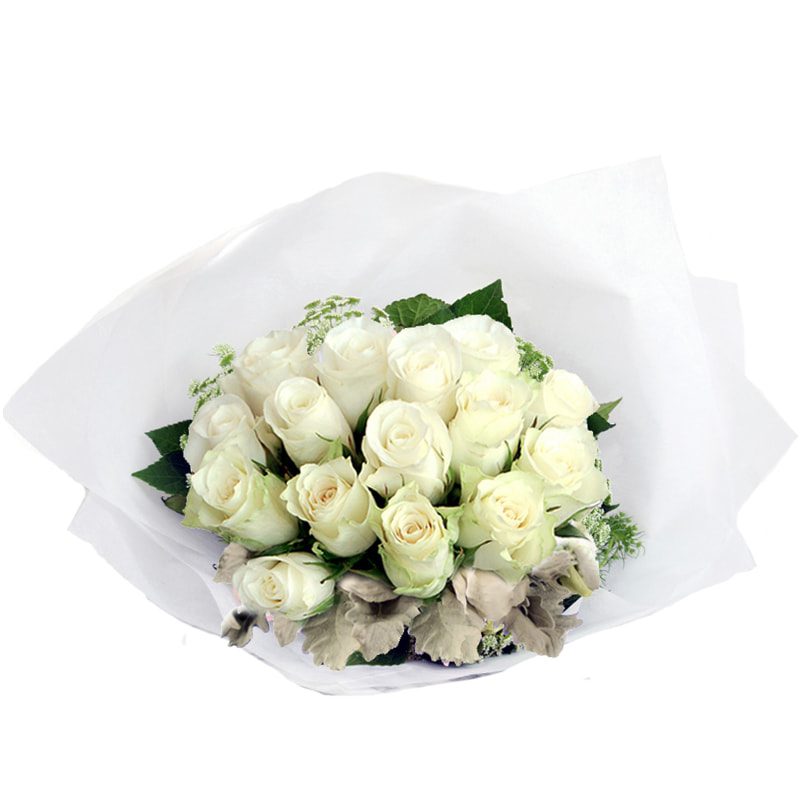 white rose bouquet