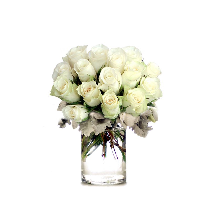 White roses in a vase