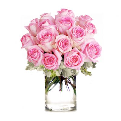 Pink roses in a vase